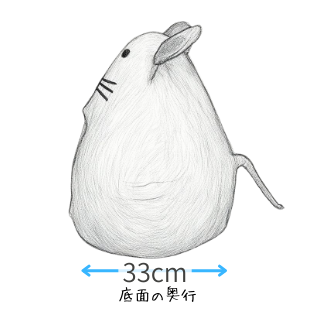 横から見た図。奥行きのおおまかなサイズです