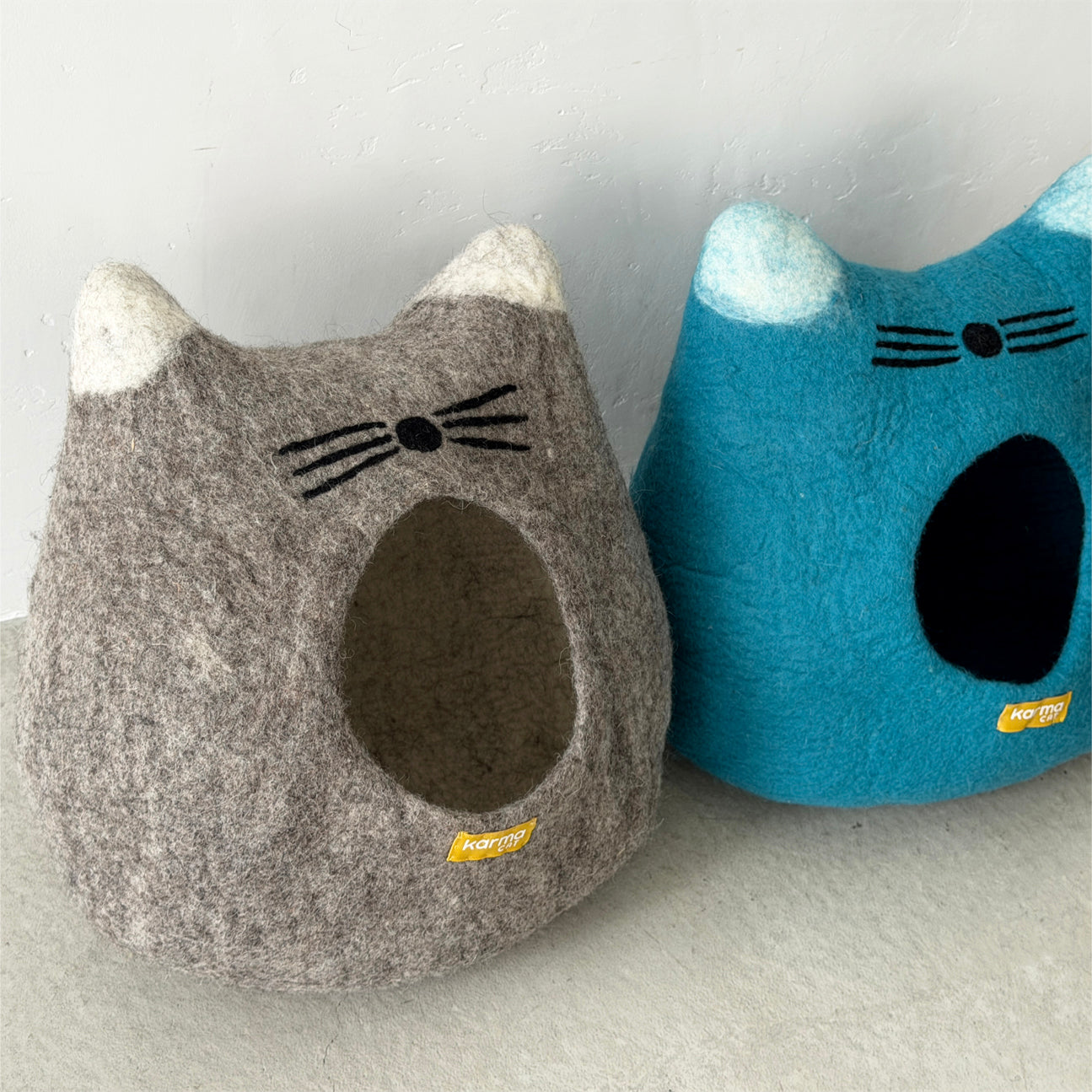 右が青空ねこ、左がグレージュねこ