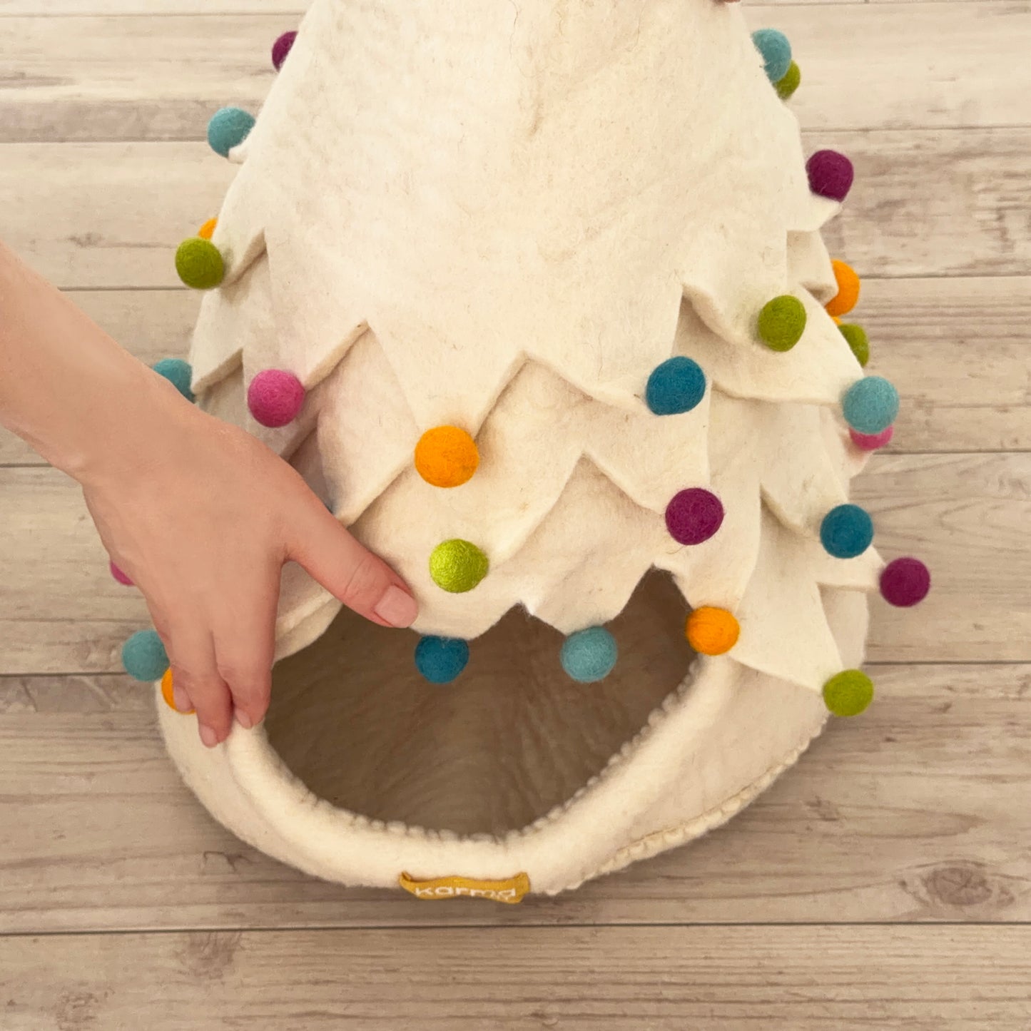 ホワイトクリスマスツリーのウーリーちぐら